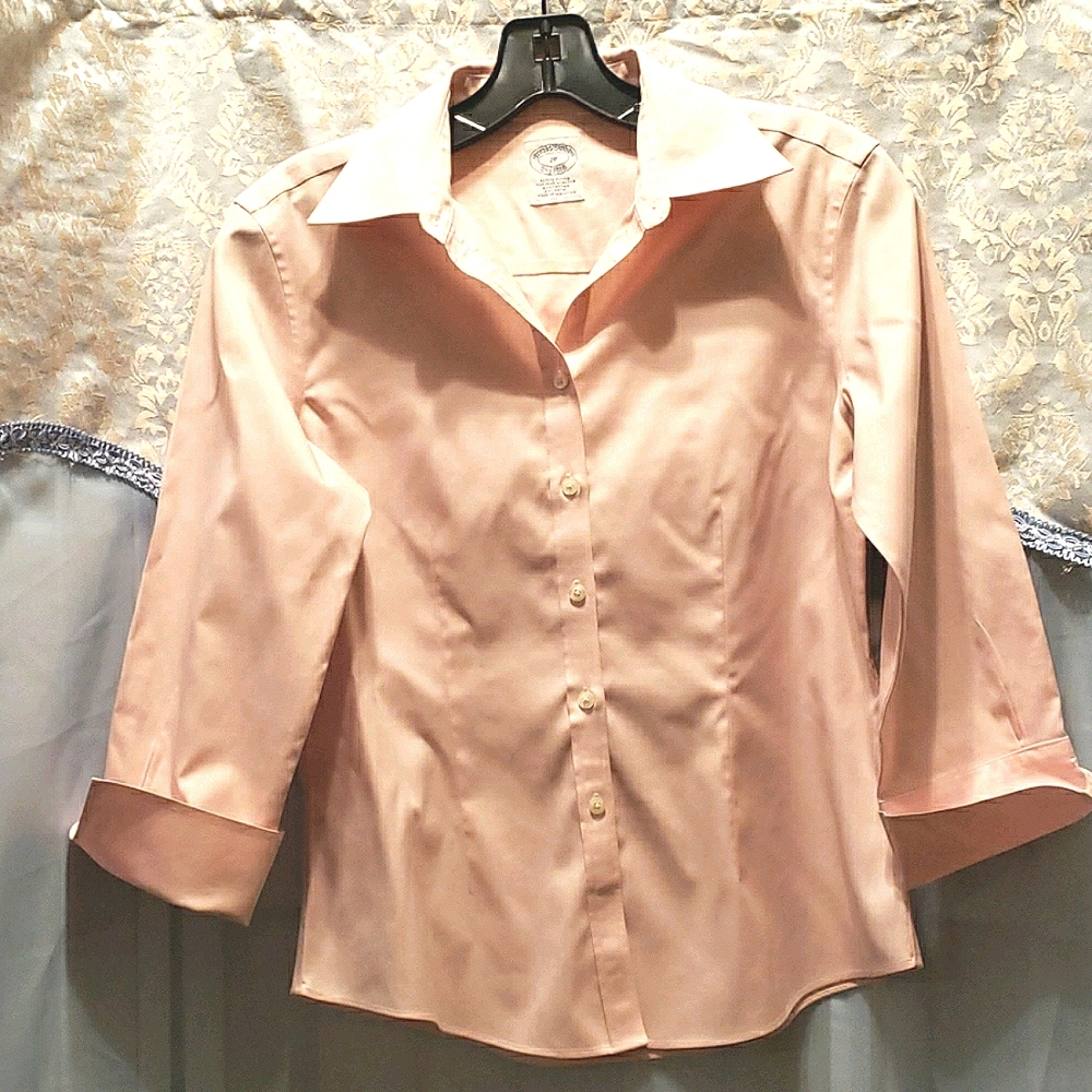 BROOKS BROTHERS PINK SHIRT 3/4 SLEEVE SZ 2P